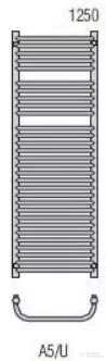 Radeco UGO A5-400/U 1250x435 törölközőszárítós radiátor SATURN 7 (metál homok) színben