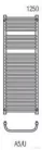 Radeco UGO A5-500/U 1250x535 törölközőszárítós radiátor MERKURY 8 (selyemfényű fekete) színben