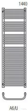Radeco UGO A6-400/U 1440x435 törölközőszárítós radiátor SATURN 1 (metál jégszürke) színben