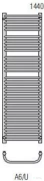 Radeco UGO A6-500/U 1440x535 törölközőszárítós radiátor MERKURY 5 (metál sötétszürke) színben