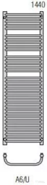 Radeco UGO A6-600/U 1440x635 törölközőszárítós radiátor MARS 4 (metál antracit) színben