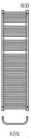 Radeco UGO A7-500/U 1630x535 törölközőszárítós radiátor MERKURY 2 (ezüst) színben
