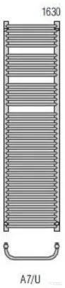 Radeco UGO A7-500/U 1630x535 törölközőszárítós radiátor MERKURY 2 (ezüst) színben