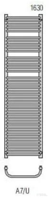 Radeco UGO A7-600/U 1630x635 törölközőszárítós radiátor SATURN 1 (metál jégszürke) színben