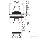 Ferro click-clack leeresztő túlfolyós mosdóhoz, szálcsiszolt arany S283G