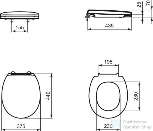 Ideal Standard CONTOUR 21 wc ülőke,fehér S406501