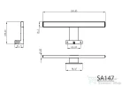 AQUALINE SERAPA LED világítás, 5W, 230V, 300x50x100mm, pvc, króm (SA147)