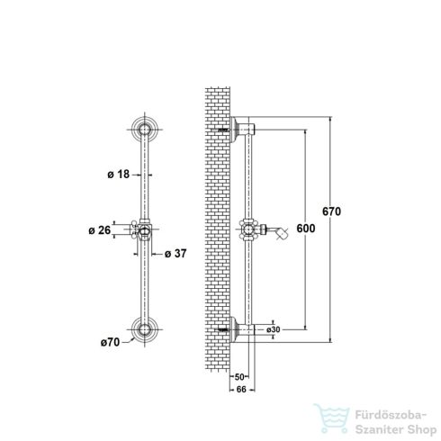 Sapho EPOCA/ANTEA zuhanyrúd mozgatható tartóvalréz/bronz SAL0036