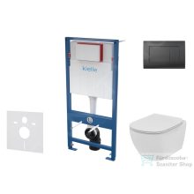   Kielle Genesis falra szerelhető WC szett, Ideal Standard Tesi WC és softclose ülőkével, Kielle Gemini III matt fekete nyomólappal SANI11AD5102