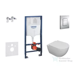   Grohe RapidSL falra szerelhető WC szett, Kielle Oudee WC és softclose ülőkével, Grohe SKATE Cosmopolitan króm nyomólappal SANI11BA1100