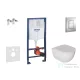 Grohe RapidSL falra szerelhető WC szett, Kielle Oudee WC és softclose ülőkével, Grohe SKATE Cosmopolitan króm nyomólappal SANI11BA1104