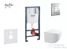 Grohe Rapid SL falra szerelhető WC szett, Kielle Gaia kompakt WC soft close ülőkével, Skate Cosmopolitan króm nyomólappal SANI11BA1105