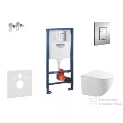   Grohe Rapid SL falra szerelhető WC szett, Kielle Gaia kompakt WC soft close ülőkével, Skate Cosmopolitan króm nyomólappal SANI11BA1105