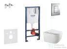 Grohe Rapid SL falra szerelhető WC szett, Kielle Gaia WC soft close ülőkével, Skate Cosmopolitan króm nyomólappal SANI11BA1106