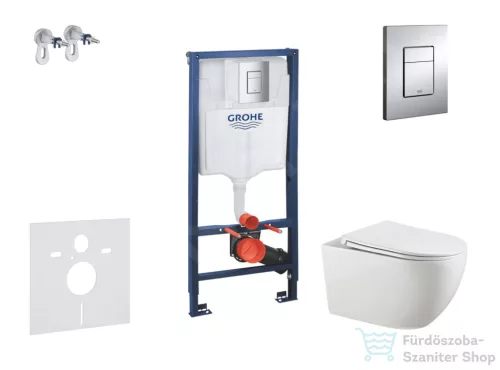 Grohe Rapid SL falra szerelhető WC szett, Kielle Gaia WC soft close ülőkével, Skate Cosmopolitan króm nyomólappal SANI11BA1106