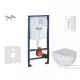 Grohe Rapid SL falra szerelhető WC szett, Kielle Oudee WC soft close ülőkével, Skate Cosmopolitan alpesi fehér nyomólappal SANI11BA3101