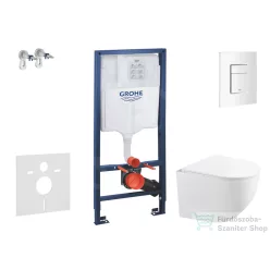   Grohe Rapid SL falra szerelhető WC szett, Kielle Gaia kompakt WC soft close ülőkével, Skate Cosmopolitan alpesi fehér nyomólappal SANI11BA3103