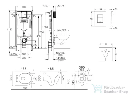 Grohe Rapid SL falra szerelhető WC szett, Kielle Gaia kompakt WC soft close ülőkével, Skate Cosmopolitan alpesi fehér nyomólappal SANI11BA3103