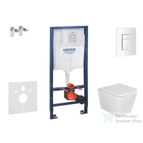 Grohe Rapid SL falra szerelhető WC szett, Kielle Arkas I WC soft close ülőkével, Skate Cosmopolitan alpesi fehér nyomólappal SANI11BA3104