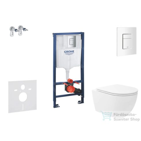 Grohe Rapid SL falra szerelhető WC szett, Kielle Oudee Vortex WC soft close ülőkével, Skate Cosmopolitan alpesi fehér nyomólappal SANI11BA3110