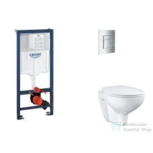   Grohe Rapid SL falra szerelhető WC szett, Bau Ceramic WC soft close ülőkével, Skate Cosmopolitan króm nyomólappal SANI11BB2113