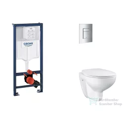   Grohe Rapid SL falra szerelhető WC szett, Bau Ceramic WC soft close ülőkével, Skate Cosmopolitan króm nyomólappal SANI11BB2113