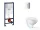 Grohe Rapid SL falra szerelhető WC szett, Bau Ceramic WC soft close ülőkével, Skate Cosmopolitan króm nyomólappal SANI11BB2113
