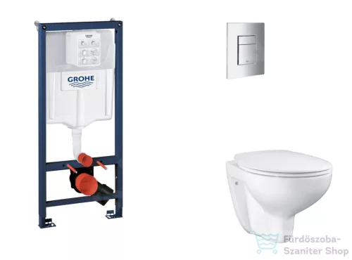 Grohe Rapid SL falra szerelhető WC szett, Bau Ceramic WC soft close ülőkével, Skate Cosmopolitan króm nyomólappal SANI11BB2113