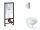 Grohe Rapid SL falra szerelhető WC szett, Bau Ceramic WC soft close ülőkével, Skate Cosmopolitan matt króm nyomólappal SANI11BB2114