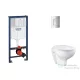 Grohe Rapid SL falra szerelhető WC szett, Bau Ceramic WC soft close ülőkével, Skate Cosmopolitan matt króm nyomólappal SANI11BB2114