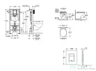 Grohe Rapid SL falra szerelhető WC szett, Bau Ceramic WC soft close ülőkével, Skate Cosmopolitan matt króm nyomólappal SANI11BB2114