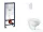 Grohe Rapid SL falra szerelhető WC szett, Bau Ceramic WC soft close ülőkével, Arena Cosmopolitan alpesi fehér nyomólappal SANI11BB3118