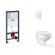 Grohe Rapid SL falra szerelhető WC szett, Bau Ceramic WC soft close ülőkével, Arena Cosmopolitan alpesi fehér nyomólappal SANI11BB3118