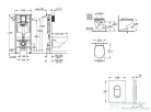 Grohe Rapid SL falra szerelhető WC szett, Bau Ceramic WC soft close ülőkével, Arena Cosmopolitan alpesi fehér nyomólappal SANI11BB3118