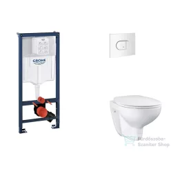   Grohe Rapid SL falra szerelhető WC szett, Bau Ceramic WC soft close ülőkével, Arena Cosmopolitan alpesi fehér nyomólappal SANI11BB3120