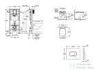Grohe Rapid SL falra szerelhető WC szett, Bau Ceramic WC soft close ülőkével, Arena Cosmopolitan alpesi fehér nyomólappal SANI11BB3120