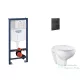 Grohe Rapid SL falra szerelhető WC szett, Bau Ceramic WC soft close ülőkével, Even phantom black nyomólappal SANI11BB5113