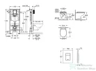 Grohe Rapid SL falra szerelhető WC szett, Bau Ceramic WC soft close ülőkével, Even phantom black nyomólappal SANI11BB5113
