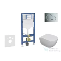   Geberit Duofix falra szerelhető WC szett, Kielle Oudee WC és softclose ülőkével, Geberit Sigma 01 fényes króm nyomólappal SANI11CA1100B