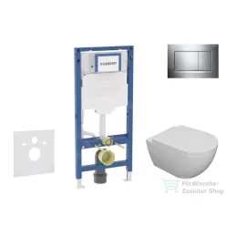   Geberit Duofix falra szerelhető WC szett, Kielle Oudee WC és softclose ülőkével, Geberit Sigma 30 króm nyomólappal SANI11CA1101B