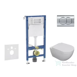   Geberit Duofix falra szerelhető WC szett, Kielle Oudee WC és softclose ülőkével, Geberit Delta01 króm nyomólappal SANI11CA1104B
