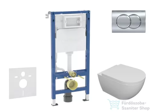 Geberit Duofix falra szerelhető WC szett, Kielle Oudee WC és softclose ülőkével, Geberit Delta01 króm nyomólappal SANI11CA1104B