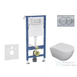   Geberit Duofix falra szerelhető WC szett, Kielle Oudee WC és softclose ülőkével, Geberit Delta01 matt króm nyomólappal SANI11CA1105B