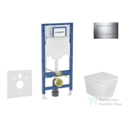 Geberit Duofix falra szerelhető WC szett, Kielle Arkas I WC soft close ülőkével, Geberit Sigma 30 króm nyomólappal SANI11CA1112B