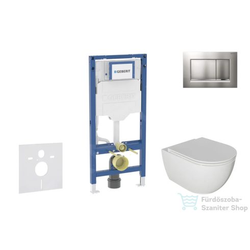 Geberit Duofix falra szerelhető WC szett, Kielle Oudee WC és soft close ülőkével, Geberit Sigma 30 matt/fényes króm nyomólappal SANI11CA1122B