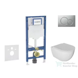   Geberit Duofix falra szerelhető WC szett, Kielle Oudee WC és soft close ülőkével, Geberit Sigma 01 lakkozott matt króm nyomólappal SANI11CA1123B