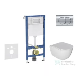   Geberit Duofix falra szerelhető WC szett, Kielle Oudee WC és softclose ülőkével, Geberit Delta01 fényes króm nyomólappal SANI11CA1124B