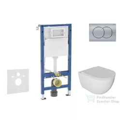   Geberit Duofix falra szerelhető WC szett, Kielle Oudee WC és softclose ülőkével, Geberit Delta01 matt króm nyomólappal SANI11CA1125B