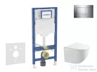 Geberit Duofix falra szerelhető WC szett, Kielle Gaia kompakt WC soft close ülőkével, Geberit Sigma 30 fényes/matt króm nyomólappal SANI11CA1127B