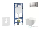 Geberit Duofix falra szerelhető WC szett, Kielle Gaia kompakt WC soft close ülőkével, Geberit Sigma 30 matt/fényes króm nyomólappal SANI11CA1128B